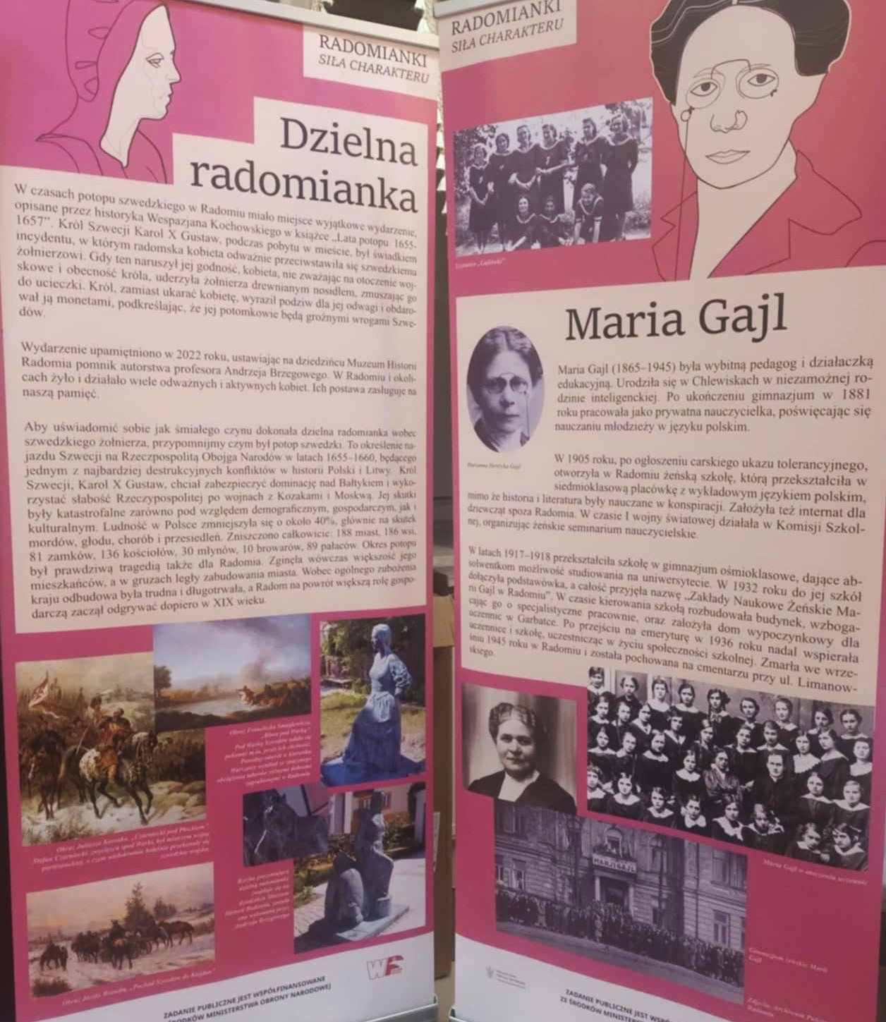 zdjęcie wystawy z Biblioteki Miejskiej dot. sławnych Radomianek