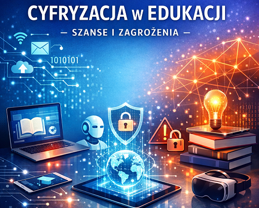 na kolorwym tle tablet, sluchawki, komputery,książki, ikonki emaili, wiadomości